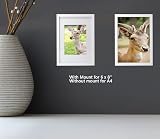 YiPinYin White A4 Picture Frames Set of 3 with A5 Mounts Bevel Cut Gallery view 3