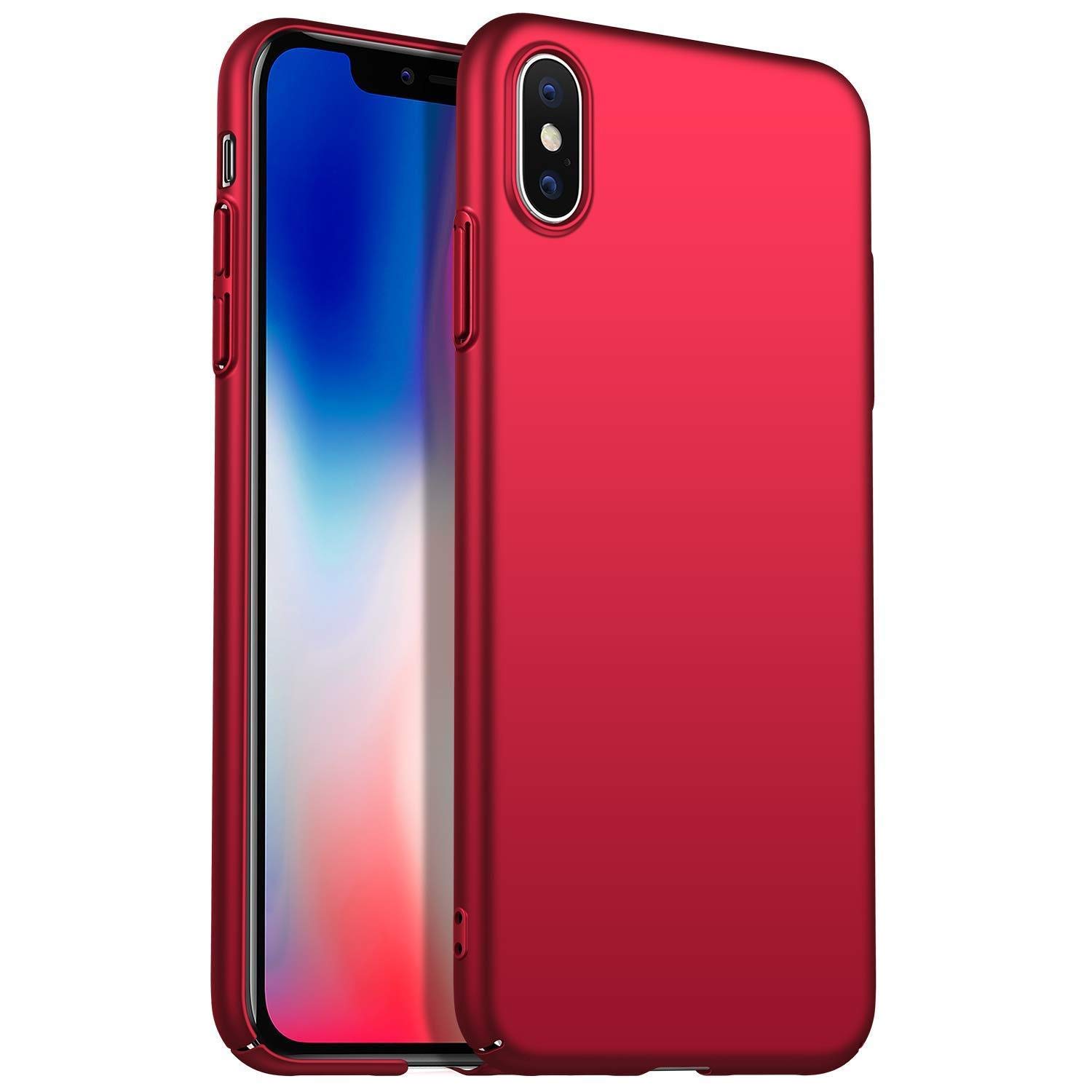 سعر موفي كفر ايفون اكس اس ماكس صلب رفيع احمر فى الامارات