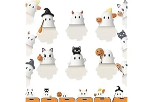 Akeuihat Ghostees Mystery Phone Buddy, Stick-On Halloween Ghost & Pumpkin Phone Topper, Halloween Cute-Ghost Phones Charm Cute Cling Decoration For All Smartphone(6Pcs)
