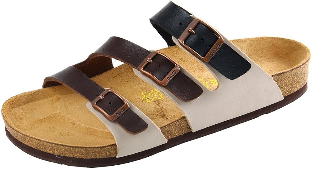 Amazon.com | ME-DV Men's Cork Footbed 3-Strap Summer Beach Sandals Slides | Sandals