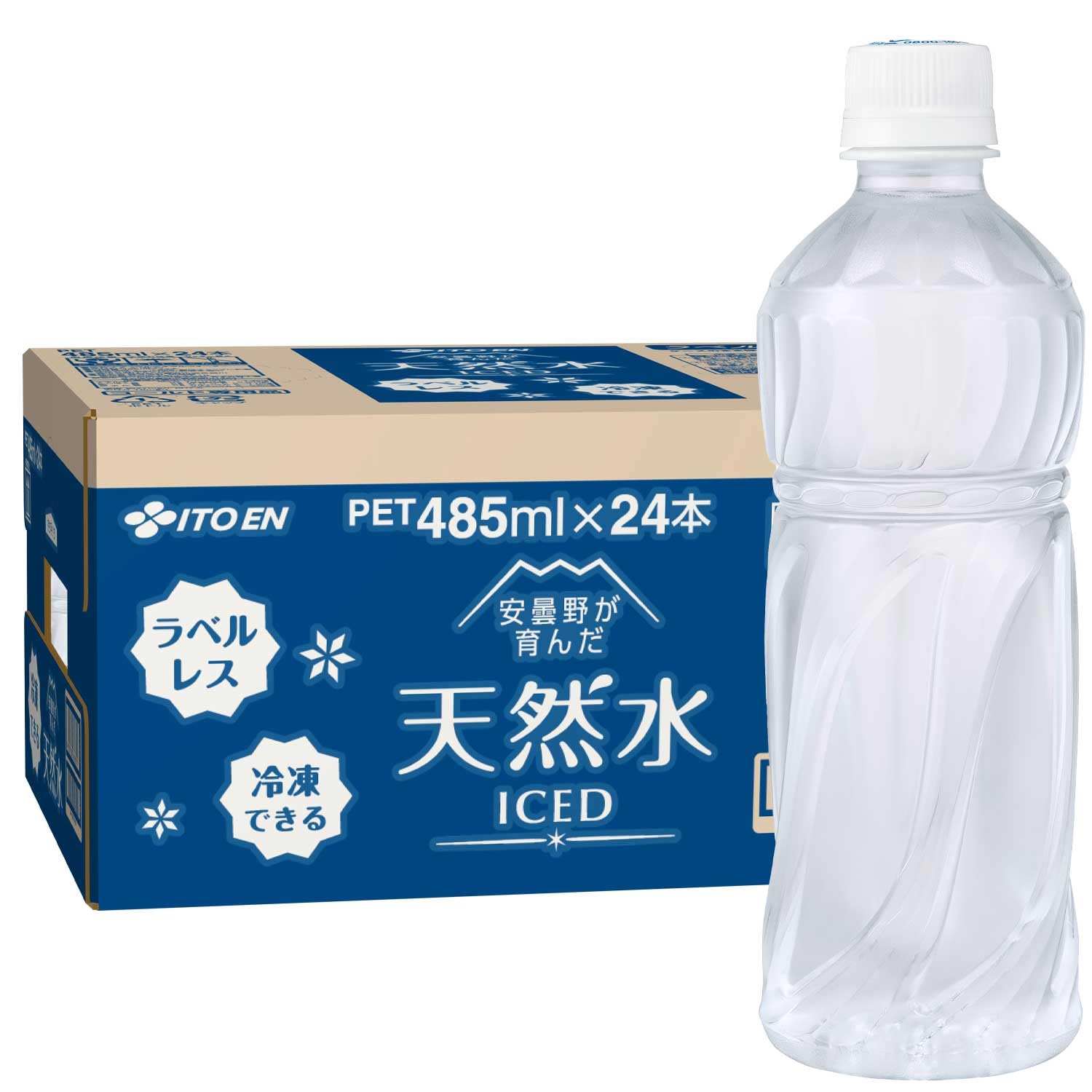 【Amazon.co.jp限定】「 伊藤園 天然水」 ラベルレス 485ml×24本 軟水 ナチュラルミネラルウォーター 冷凍兼用ボトル商品画像