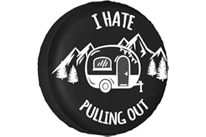 cozipink I Hate Out Camper Spare Tire Cover Spare Tire Cover Wheel Protectors Universal for Trailer Tires Camping Weatherproof Universal for Rv Travel Trailers Accessories 14" 15" 16" 17"
