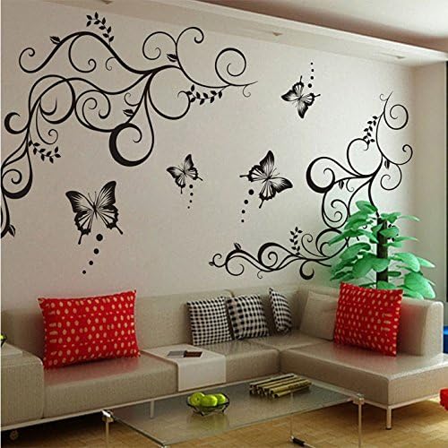 Vinyl Removeable Wall Decal Stickers Butterfly Flower Leaf Mural Bedroom Decor