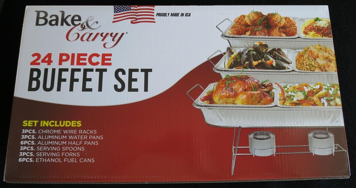 Bake And Carry Disposable Buffet Sets/Chafing Dishes/Food warmers. Different Sizes available. (24 Piece Buffet Set)