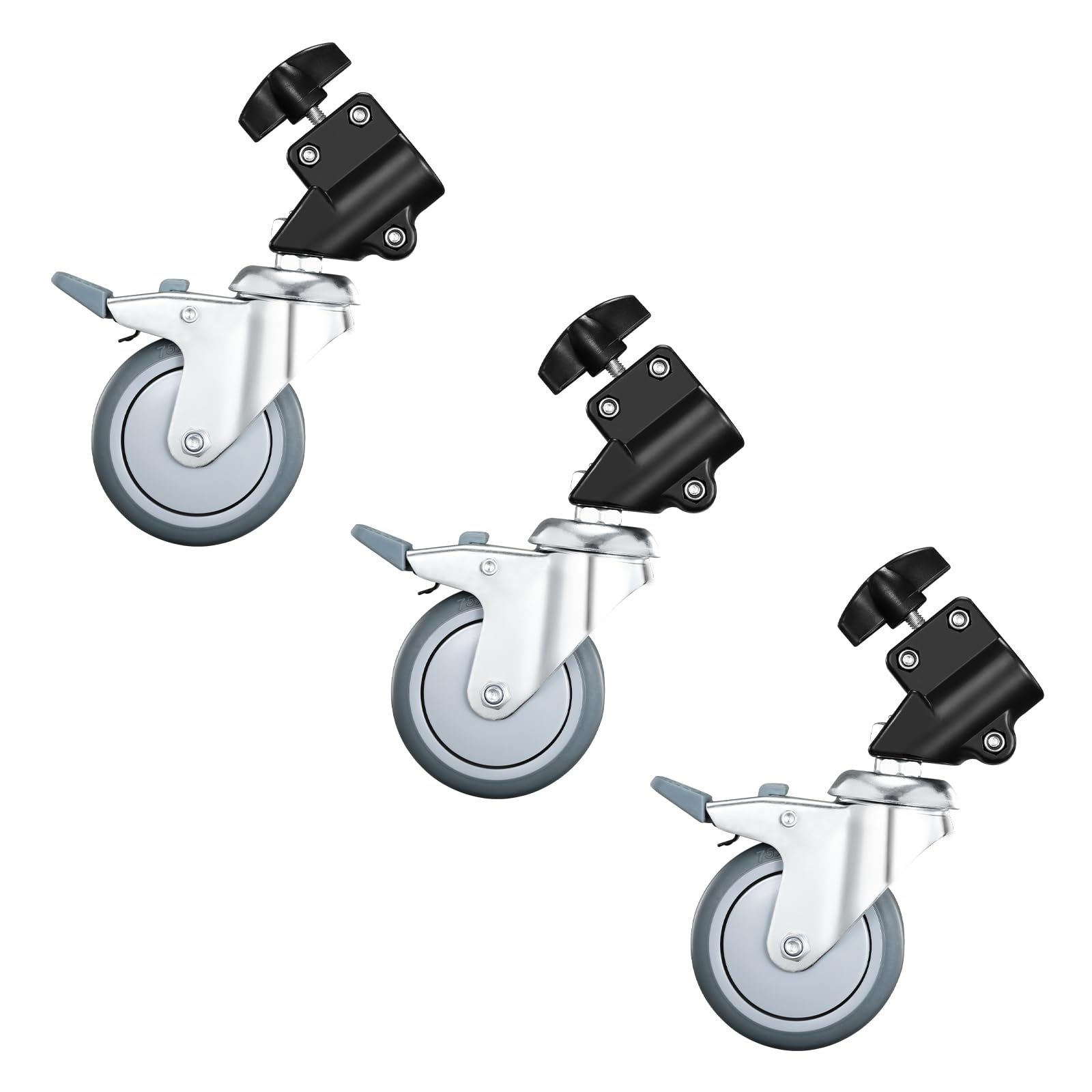 Photo 1 of Soonpho 3 Packs Professional Swivel Caster Wheels for Photography Light Stand with 22mm Diameter,Durable Metal Consruction and Rubber Base for Studio/Carpet/Bare/Wood/Marble Floor
