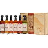 Hot Sauce Gift Set (6 Pack) - Hot Sauce Variety Pack in Premium Wooden Box - Great Gift for Birthday, Christmas, Father's Day for Men, Him, Her, Dad, Mom - Unique Gift Set (Set of 6)