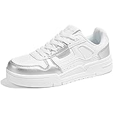 LUCKY STEP Women's Lace Up Fashion Casual Sneakers Low Top Walking Shoes Platform Comfort Non Slip Tennis Shoes