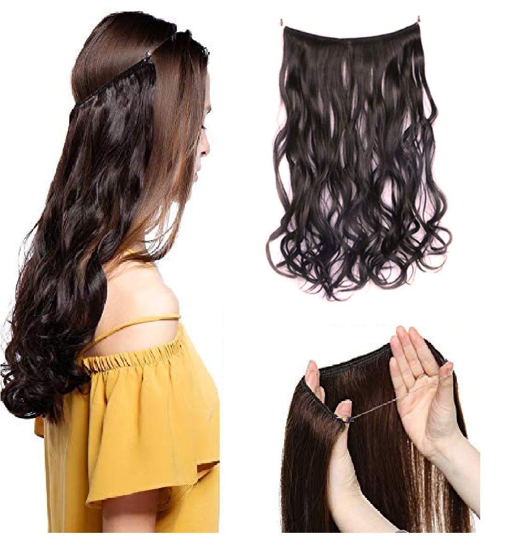 Leysin Synthetic Secret Wire Hair Extensions For Women And Girls