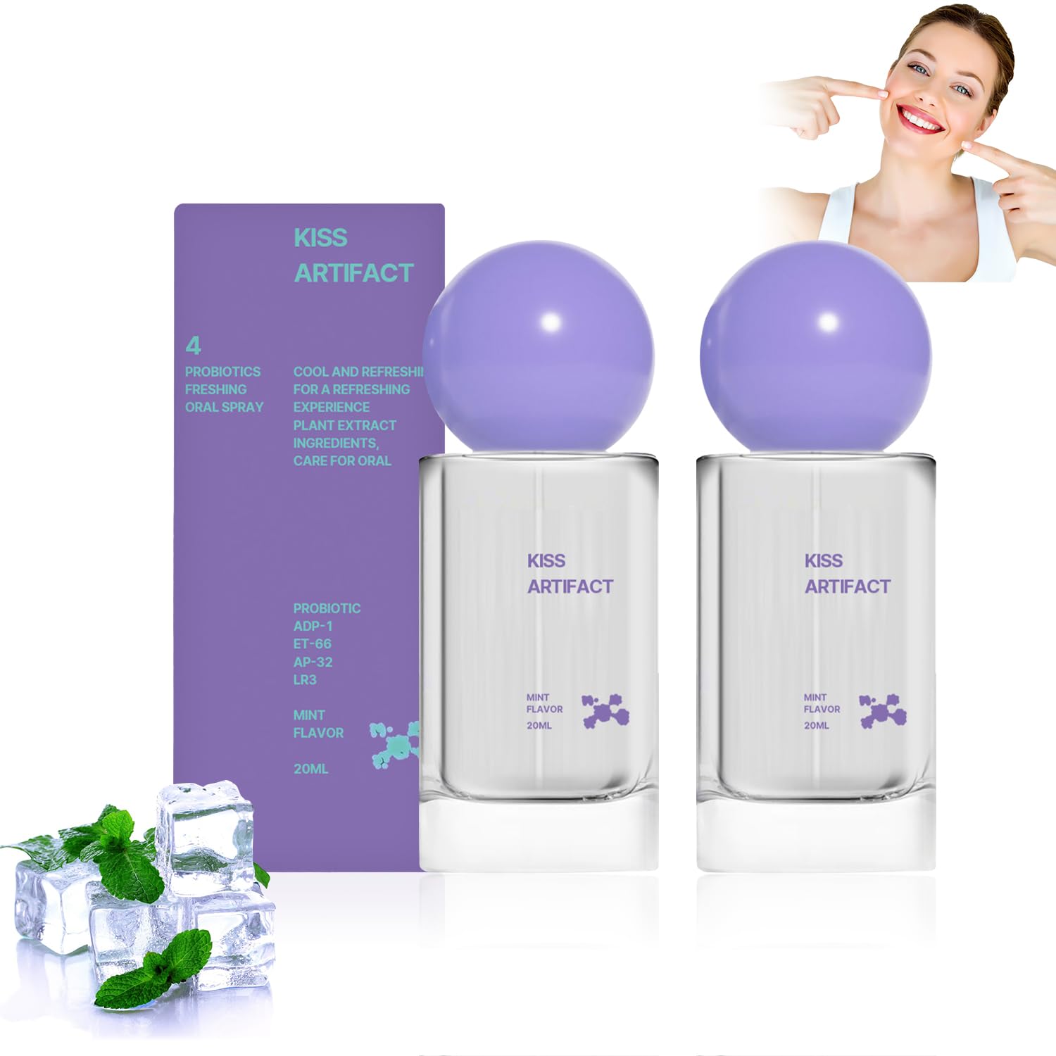 Photo 1 of 2Pcs Probiotic Oral Spray for Long-Lasting Freshness, Alcohol-Free Oral Spray with Probiotics for Breath Care, Cool Breath Probiotic Spray, Convenient Travel-Sized Breath Spray (20ml/0.68oz)