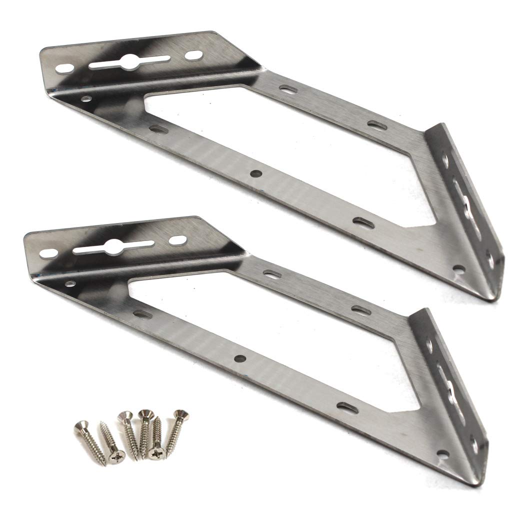 247x85mm Wall Mount Shelf Bracket Stainless Steel Corner Brace Angle Bracket Shelf Support (Pack of 2)