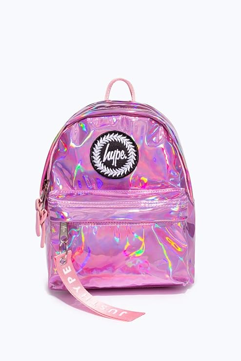 hype pink holographic backpack