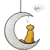 Stained Glass Dog Suncatcher Memorial Gifts for Loss of Pet,Window Hanging Decor in Memory of Dog Passing Away Gifts
