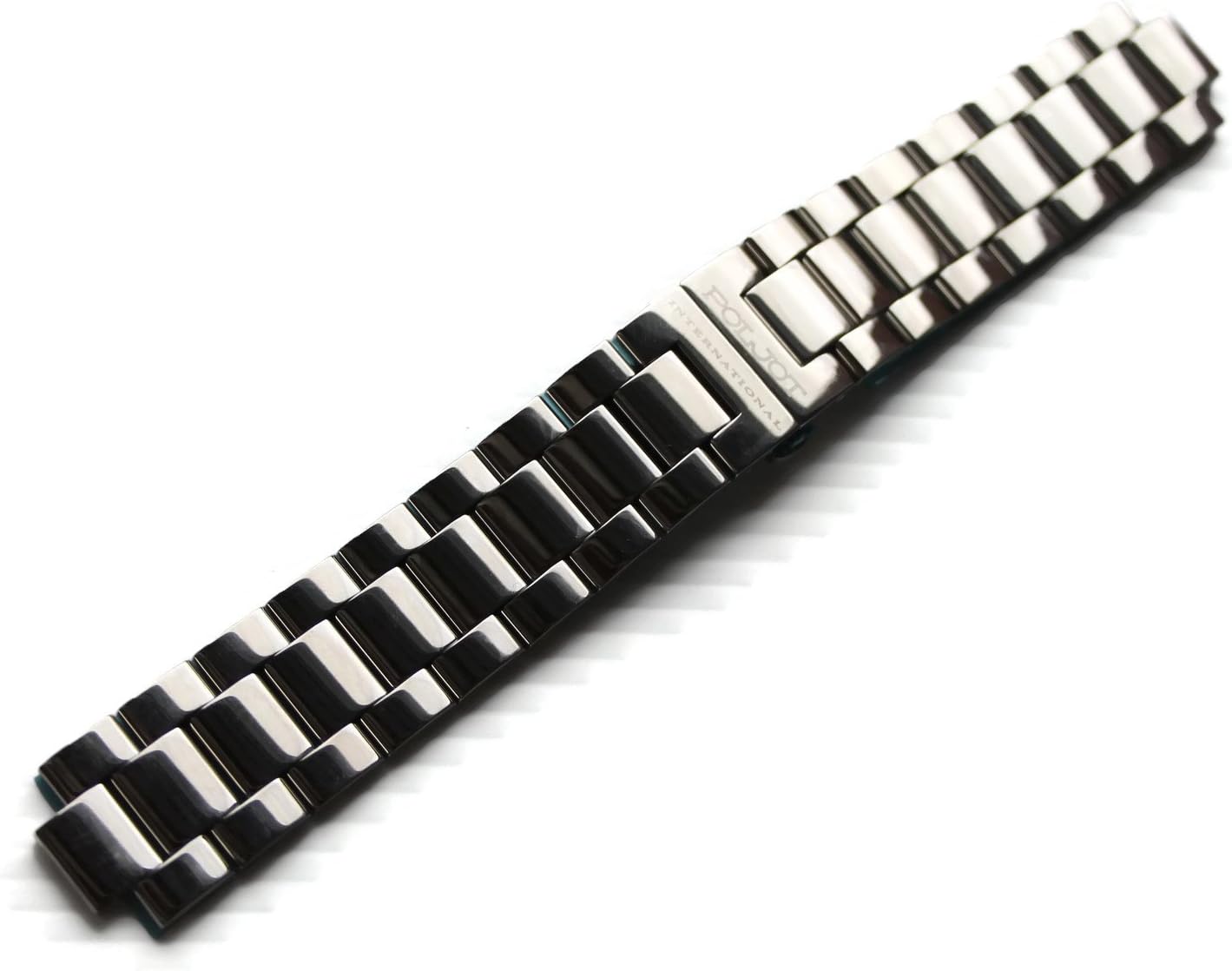 Metal Watch Band 22 mm Stainless Steel Strap Fold Over Clasp Butterfly Buckle Poljot