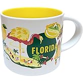 Starbucks Discovery Series Florida Ceramic Coffee Mug, 14oz, White and Yellow
