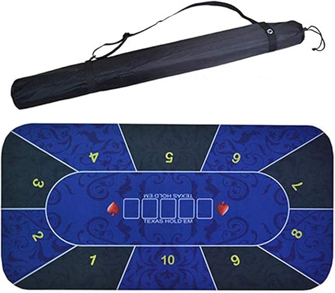 Poker Table Mat, Portable Top with Art Deco Layout Print, Smooth