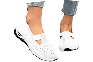 Orthopedic Shoes for Women Casual Slip On Sneakers Lightweight Mesh Flats Wide Fit Diabetic Walking Shoes with Arch Support