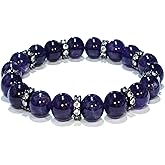 NATUREL STONE BRACELET (Dark Purple 10 mm Amethyst, Adjustable)
