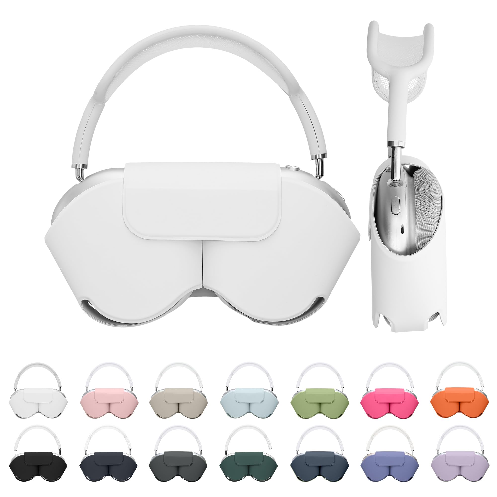 kwmobile Cover for Apple AirPods Max/AirPods Max 2 Case - Sleep Mode Compatibility - Polyester Case for Headphones - White — image 1