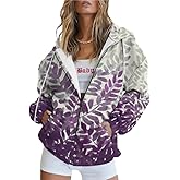 OSCORP Women's Zip Up Hoodie, Casual Floral Graphic Sweatshirt Jacket, Fall Winter Fashion, Travel & Everyday Comfy Outerwear