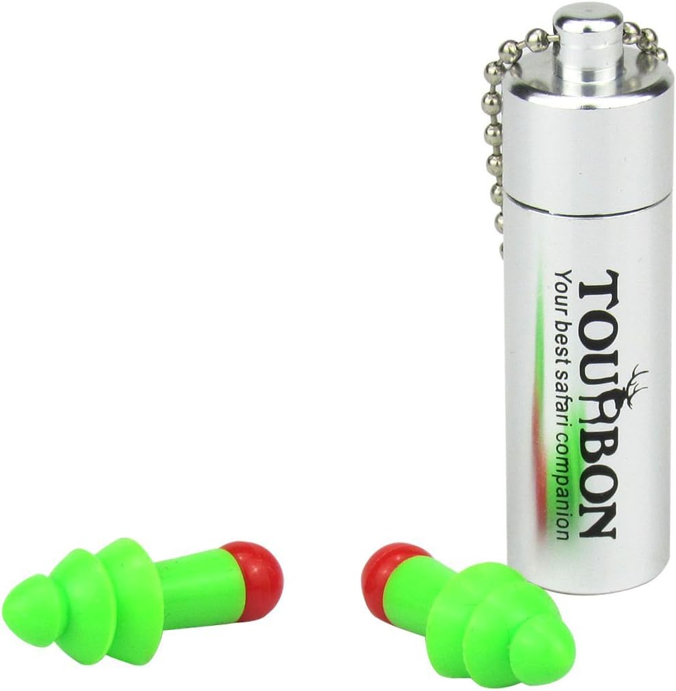TOURBON Hunting Shooting Hearing Protection Ear Plugs Noise Reduction with Earplug Keychain Case : Sports & Outdoors