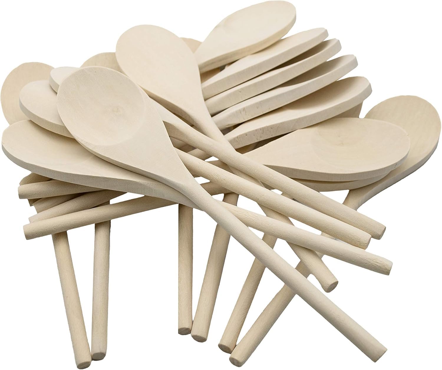 Pack of 18 Wooden Spoons | Ideal for The Kitchen, Crafts, Mixing etc...