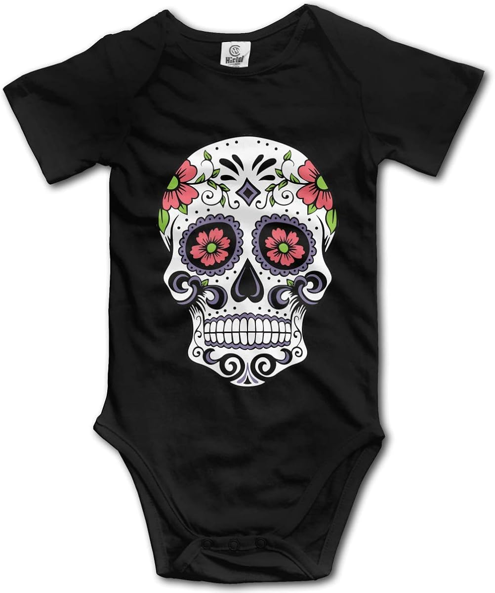 SugarSkull Printed Newborn Baby Girl Infant ShortSleeved Bodysuit