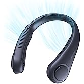 JISULIFE Portable Neck Fan, Hands Free Bladeless Fan, 5 Speeds, 4000 mAh Battery Operated Wearable Personal Fan, Twistable, R