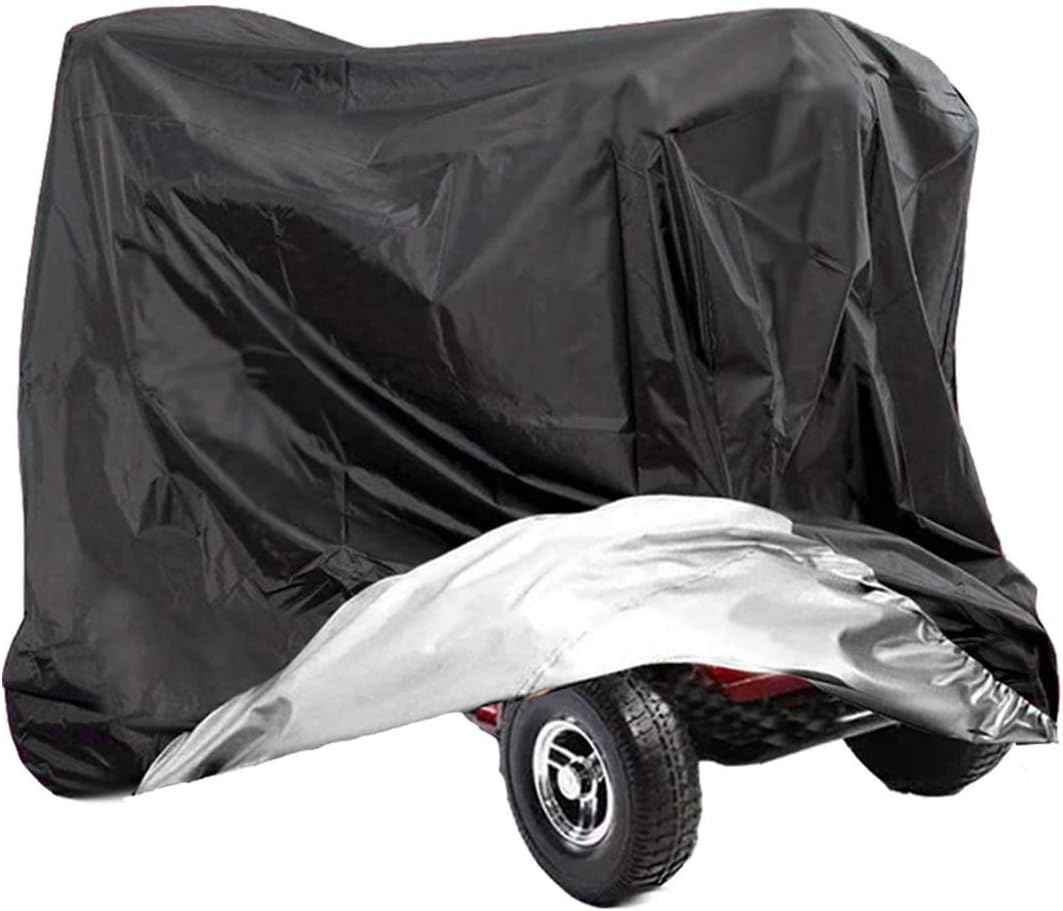 VVHOOY Mobility Scooter Covers for Outside Storage,Heavy Duty 210D Oxford Electric Scooter Rain Cover Waterproof Outdoor with Elastic Band,Anti Dust Wheelchair Protective Cover(140x66x91cm)
