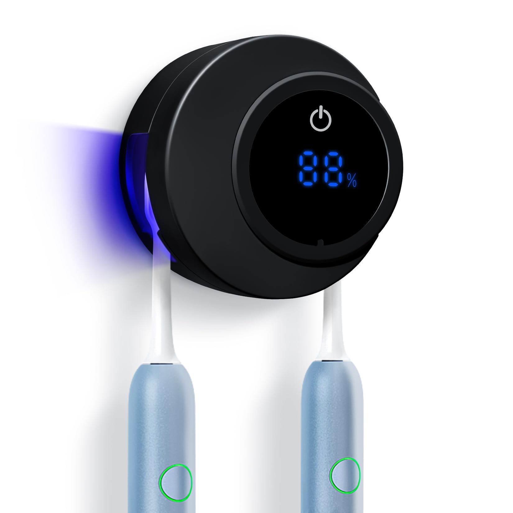 Photo 1 of LXIANGN Toothbrush Holders Cleaner & Dryer for Bathroom,Wall Mounted Toothbrush Holder Case with LED Smart Screen,Toothbrush Cleaner with Auto Inductive Open/Close Cover for Home Travel (Black)