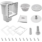Above Ground Pool Skimmer,Thru-Wall Skimmer,Above Ground Pool Skimmer（With Accessories）Opening Width 6 Inches,Compatible With All Standard Pool Wall Openings,Replace SP1091LX Above Ground Pool Skimmer