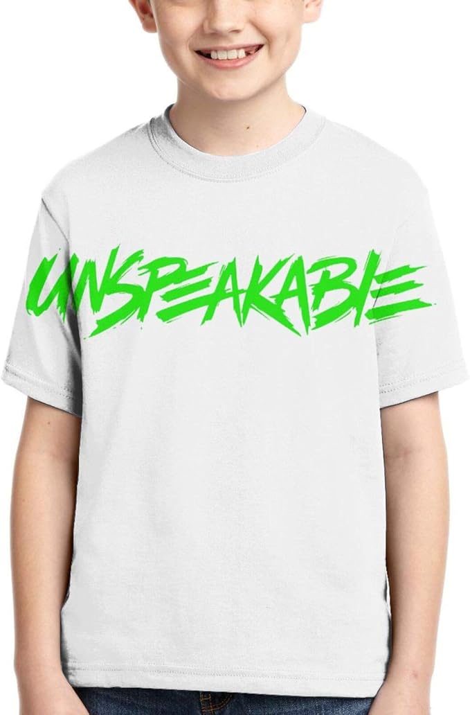 wteqofy Unspeakable Boy TShirt mit doppelseitigem Druck Weich und