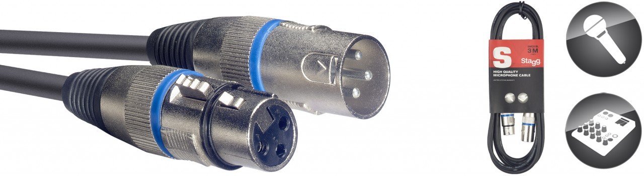 3M/10FT MIC CABL XLRf-XLRm/BLU