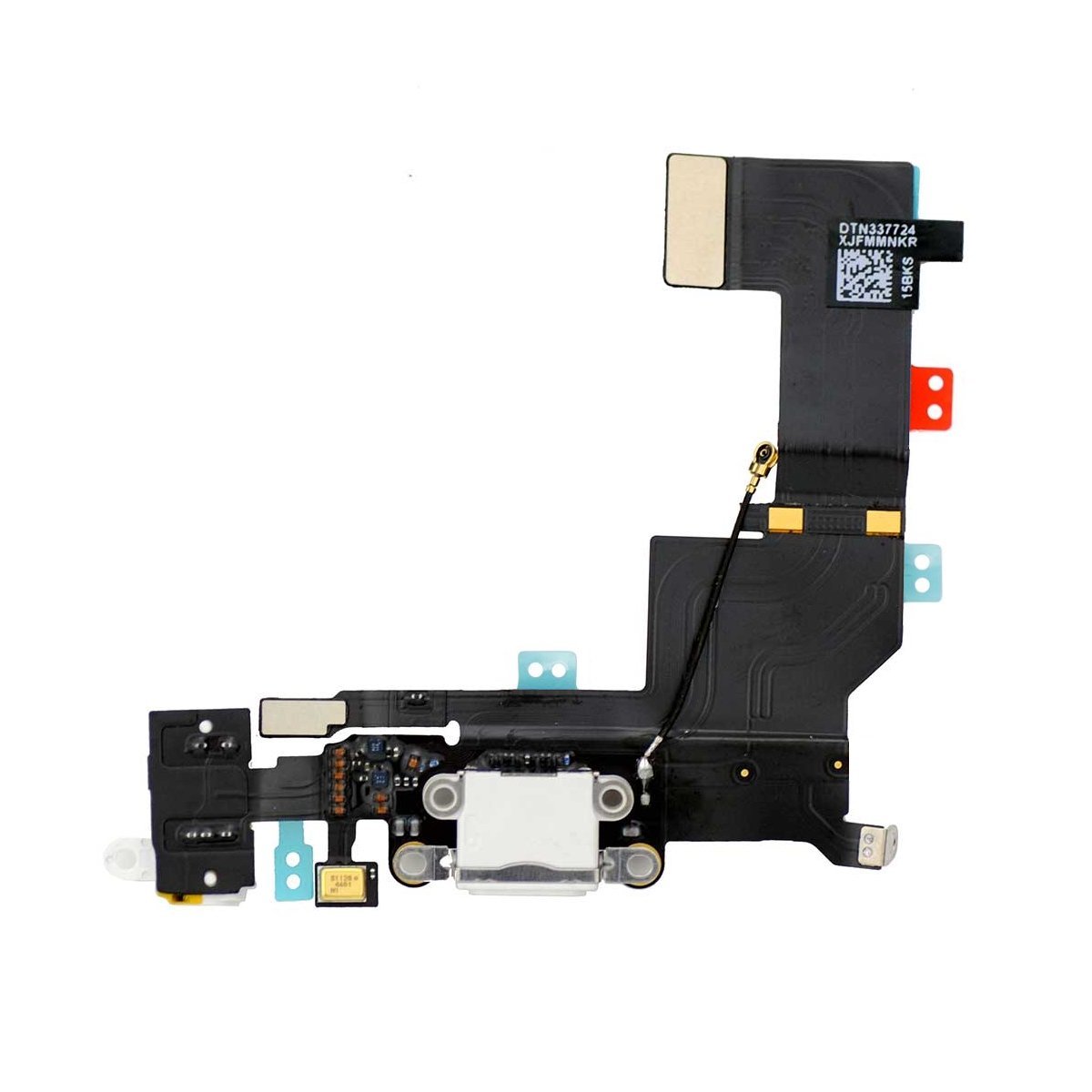 OnlyTech - Charging Connector for iPhone SE White Flex Cable with USB Dock, Jack connector, Microphone and GSM Antenna