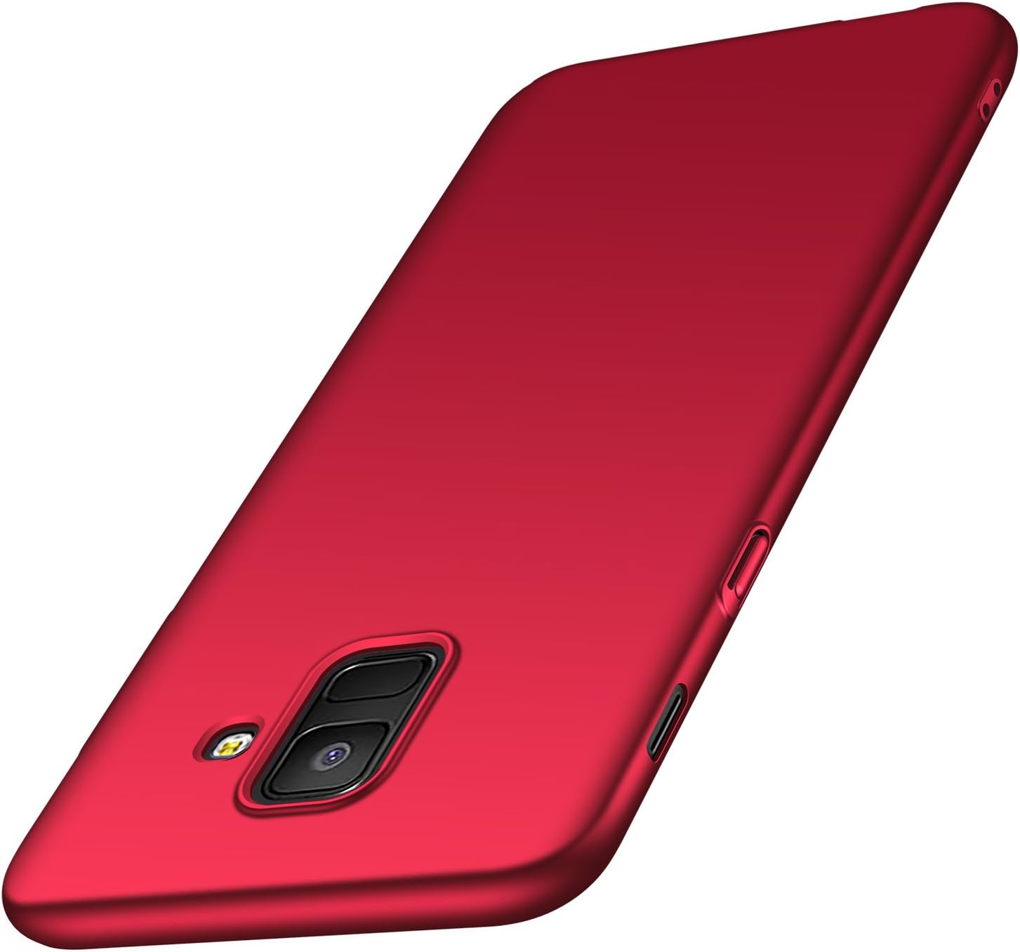 Tianyd Galaxy A6 2018 Mobile Phone case, [Color Series] [Ultra-Thin] [Anti-Fall] Minimalist PC Material Ultra-Thin protecvtie Cover for Samsung Galaxy A6 (Not fit for Galaxy A6 Plus) Smooth Red
