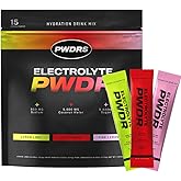 PWDRS Electrolytes | All Natural Electrolyte Packets | Zero Added Sugar | 5,000mg Coconut Water for Fast Hydration | Non-GMO, No Sucralose | 15 Sticks