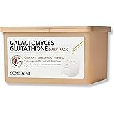 SOME BY MI Galactomyces Glutathione Daily Mask - 30 Sheets, 11.8Oz - Vitamin C Vegan Face Sheet Mask for Skin Brightening Routine - Skin Moisturizing and Glowing Care for Glass Skin - Korean Skin Care