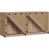 Fashlits 8ft Firewood Rack Cover, Waterproof Heavy Duty 600D Oxford | Storage Wood Rack Cover for Patio, Yard, Indoor and Outdoor Use(Cover Only, Rack Not Included)