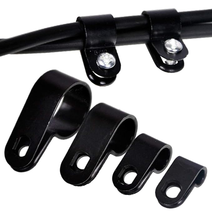 265 PCS Black Wire Clips Rtype Cable Clip Assortment Cable Staples Staples 8 Assorted Sizes