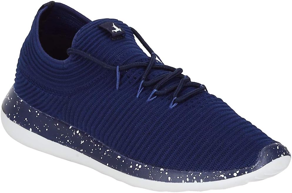 Parx Solid Flynit Mesh Dark Blue Regular Fit Footwear