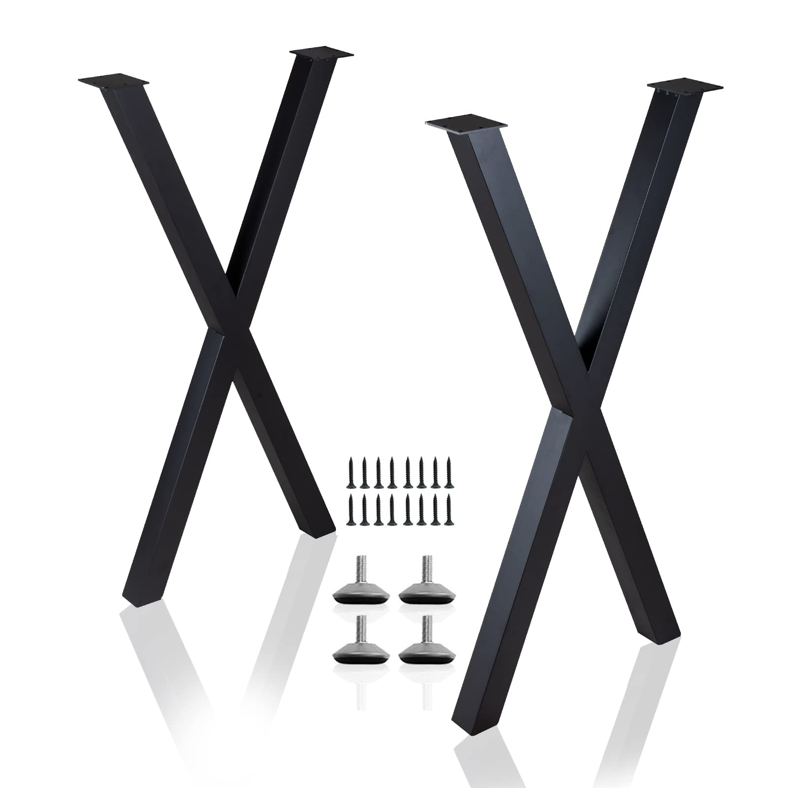 Photo 1 of Taelakeni 36 Inch Table Legs Metal Desk Dinning Bar Table Legs with Adjustment Feet Pads, Set of 2