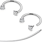 Tkzndnm F136 Titanium 20/18/16/14g 8/10/12mm 10 Colors CZ Horseshoe Nose Ear Septum Lip Rings Piercings Jewelry Cartilage Tragus Helix Daith Earrings for Women Men