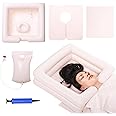 Inflatable Bedside Shampoo Set with Water Bag and Waterproof Shawl. Wash Hair in Bed for Children, the Elderly, Pregnant Women, Post-surgery or Bedridden Patients. Water Bag Capacity 2.1 Gallons (8L)