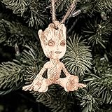 Ornament - Baby Groot - Raw Wood 3x3in