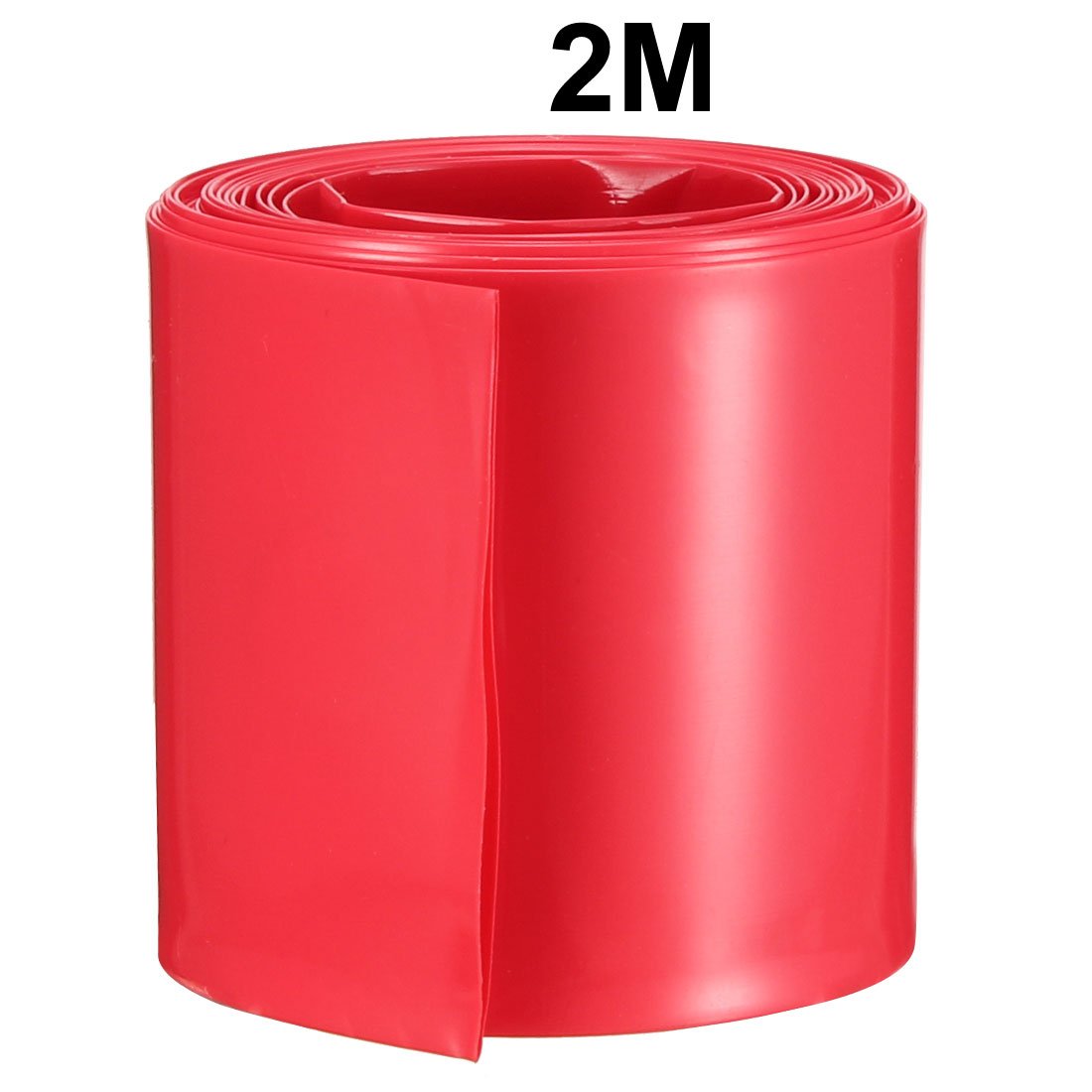 sourcingmap 43mm Flat PVC Heat Shrink Tubing Battery Wrap 2m Length for 26650 Battery Red - Image 4