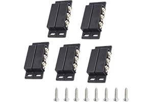 LAGOGIA Magnetic Reed Switch MC-31B NC/NO Surface Mount Wired Door Window Alarm, Magneti Door Switch, Contact Sensor, for Home Security and Burglar Alarm Systems, Sets of 5, Black