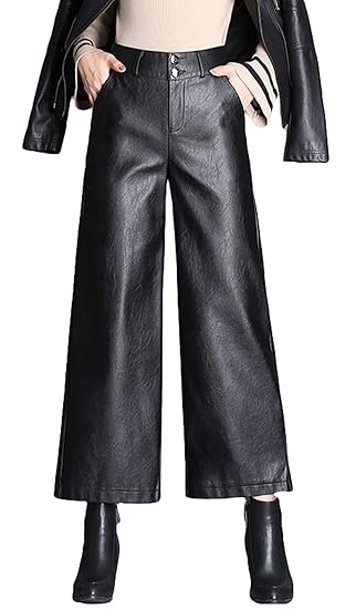 faux leather palazzo pants