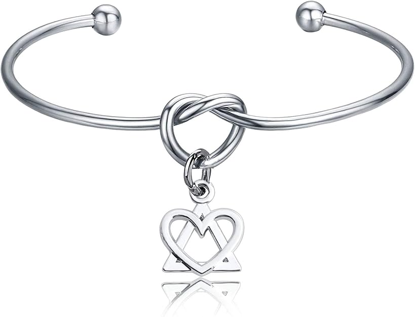 WUSUANED Intertwined Heart and Triangle Adoption Symbol Pendant Y