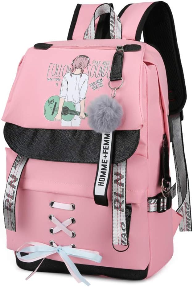 n p canvas usb school bags for girls