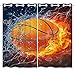 HommomH 42 x 63 inch Curtains (2 Panel) Grommet Top Darkening Blackout Room Basketball Fire Cool