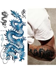 Supperb Temporary Tattoos - Blue Dragon II (Set of 2)